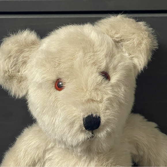 Vintage Alresford Crafts Teddy Bear Plush Blonde Beige Made in England 18" - Picture 2 of 6
